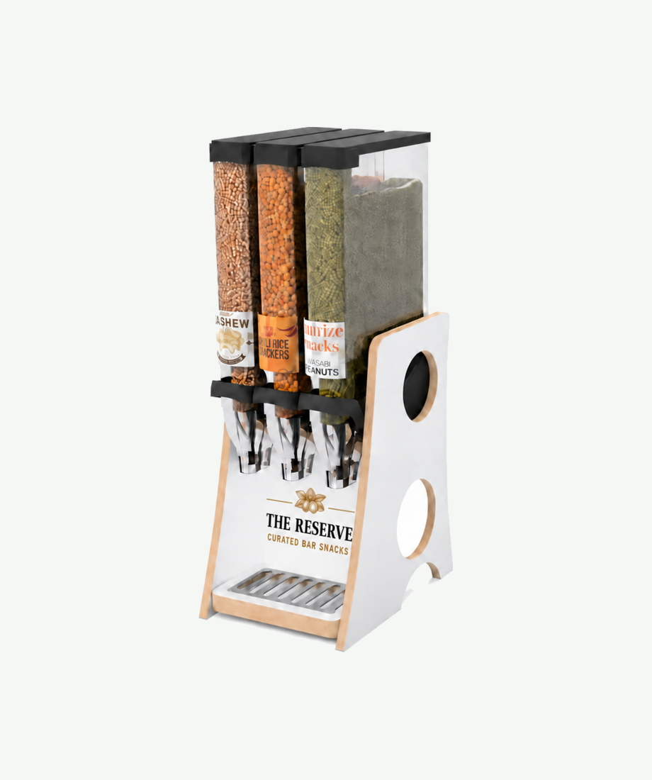 Snack Station Classic with three snack dispensers and branding